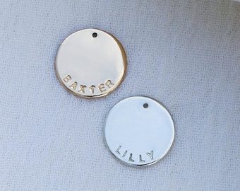 12.7mm custom text circle charm, 14k gold filled, sterling silver, 20 gauge, stamping charm, engraving charm, custom charms CH197