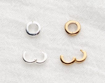 6.6mm plain circle charm enhancer, 18k gold vermeil, sterling silver, circle charm holder, bulk jewelry supplies, wholesale jewelry, F18