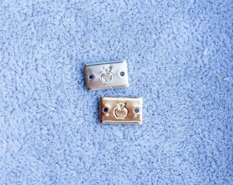 Apple mini stamped connector, gold filled, sterling silver, permanent bracelet connector, SCN508