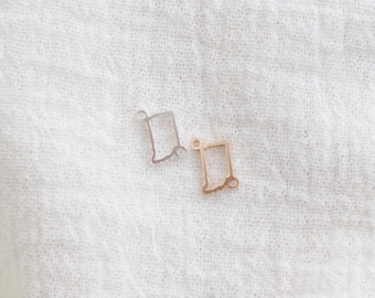 Indiana State Connector, 14k gold filled, sterling silver, permanent jewelry connectors, CN426