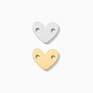 6x7mm heart gold filled connector, asymmetrical silver heart connectors, permanent jewelry connectors, tiny heart connector charms, CN235