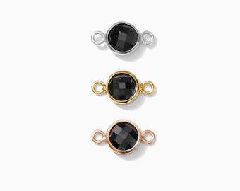 4mm double sided checkerboard black connector link, gold filled, silver, rose gold filled bulk connectors, permanent jewelry supplies, CN28