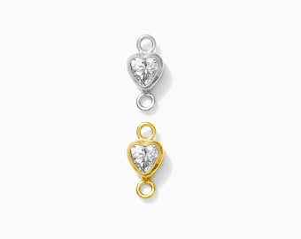 3mm Heart Bezel Connector, gold filled, wholesale connector, bulk heart connectors, permanent jewelry, CN329