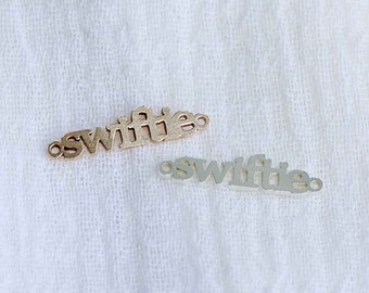 Swiftie gold filled connector charm, swiftie sterling silver connector charm, permanent jewelry connectors, eras connectors, CN191