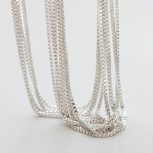 16", 18" or 20" box chain, sterling silver, box necklace chain, box chain, wholesale necklace chain, bulk necklace chain, NC02