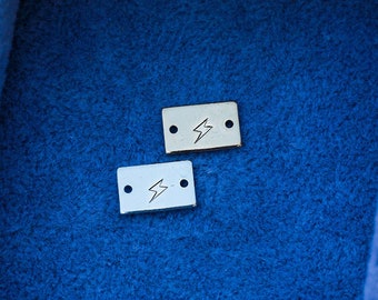 Lightning bolt mini stamped connector, gold filled, sterling silver, permanent bracelet connector, SCN508