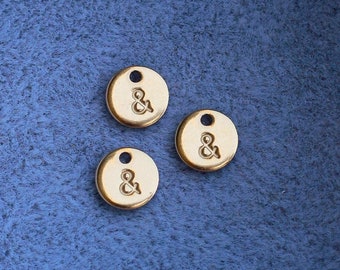 6.3mm Ampersand charm, gold filled, sterling silver, permanent jewelry charms, gold charms, bulk charms silver, wholesale gold charms, CH05