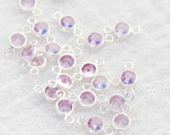 3mm cz purple stone connector, 14k gold filled, sterling silver, wholesale connectors, bulk connectors, permanent jewelry, CN333