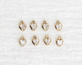 4mm Heart Bezel charm, gold filled, wholesale charm, bulk heart charm, gold heart charm, permanent jewelry, CH263