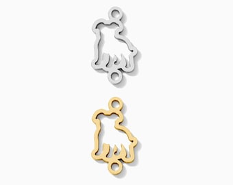 Pitbull Connector Charm, 10mm, sterling silver, 14k gold filled, permanent jewelry connectors, gold connector, silver connector, CN291