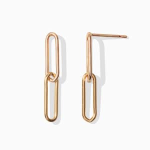 Gold filled, sterling silver, rose gold filled paperclip chain dangle earrings, 14k gold filled earrings bulk, sterling silver earrings, E6