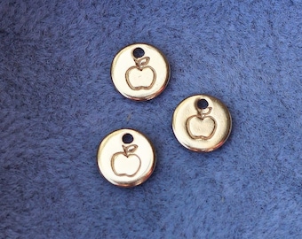 6.3mm Apple charm, gold filled, sterling silver, permanent jewelry charms, bulk gold charms, bulk charms silver, wholesale gold charms, CH05