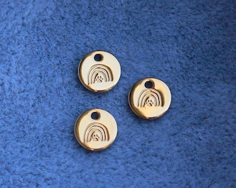 6.3mm Rainbow bridge charm, gold filled, sterling silver, permanent jewelry charms, gold charms, bulk charms silver, wholesale charms, CH05