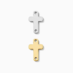 Cross connector charm, sterling silver, 14k gold filled, permanent jewelry connectors, CN251
