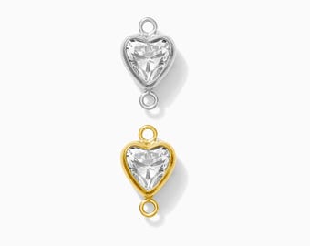 5mm Heart Bezel Connector, gold filled, wholesale connector, bulk heart connectors, permanent jewelry, CN331