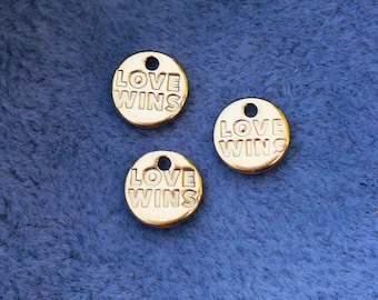 6.3mm Love wins charm, gold filled, sterling silver, permanent jewelry charms, bulk gold charms, bulk charms silver, wholesale charms, CH05