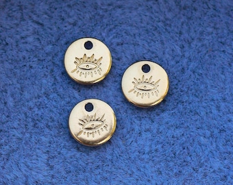6.3mm eye charm, gold filled, sterling silver, permanent jewelry charms, gold charms, bulk charms silver, wholesale gold charms, CH05