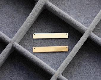 Blank necklace connector, gold filled, sterling silver, 1.5x.25" (38.1x6.35mm), 20 gauge, stamping blank, engraving blank, bulk jewelry, B91