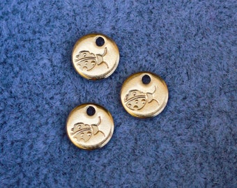 6.3mm Ladybug charm, gold filled, sterling silver, permanent jewelry charms, bulk gold charms, bulk charms silver, wholesale charms, CH05