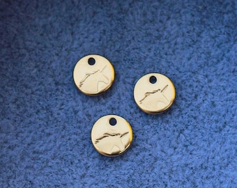 6.3mm Unicorn charm, gold filled, sterling silver, permanent jewelry charms, gold charms, bulk charms silver, wholesale gold charms, CH05