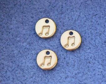 6.3mm music note charm, gold filled, sterling silver, permanent jewelry charms, bulk gold charms, bulk charms silver, wholesale gold, CH05