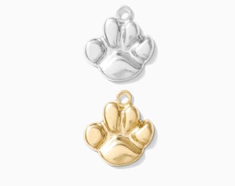 Paw print pendant, 14k gold filled, sterling silver, paw print charm, paw print pendant, CH41