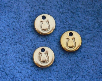 6.3mm horseshoe charm, gold filled, sterling silver, permanent jewelry charms, gold charms, bulk charms silver, wholesale gold charms, CH05