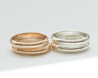 Smooth beveled band ring, 14k gold filled, sterling silver, sterling silver smooth band ring, bulk wholesale rings, R15