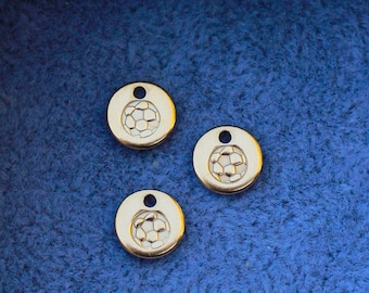 6.3mm Soccer ball charm, gold filled, sterling silver, permanent jewelry charms, gold charms, bulk charms silver, wholesale charms, CH05