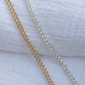 2.7mm curb chain, gold filled, sterling silver, unfinished chain, bulk chain, 14/20 gold filled chain, permanent jewelry chain spool S42 G42