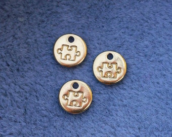 6.3mm Puzzle piece charm, gold filled, sterling silver, permanent jewelry charms, gold charms, bulk charms silver, wholesale charms, CH05