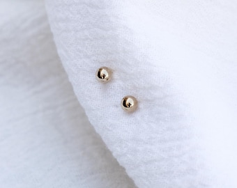 4mm Ball Stud Earrings, 14k Gold Filled, .925 Sterling Silver, E12