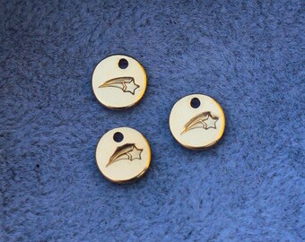 6.3mm Shooting star charm, gold filled, sterling silver, permanent jewelry charms, gold charms, bulk charms silver, wholesale charms, CH05