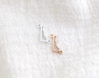Delaware State Connector, 14k gold filled, sterling silver, permanent jewelry connectors, CN425