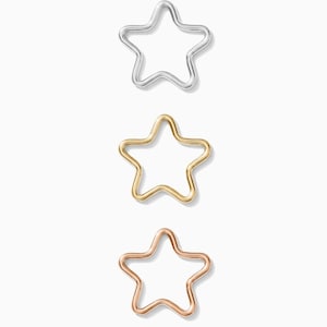 11mm star connector, 14k gold filled, sterling silver, 14k rose gold filled, permanent jewelry supplies, bulk wholesale connector, CN20