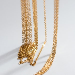 16,&quot; 18,&quot; or 20&quot; 14k gold filled cable chain, flat cable chain, necklace chain, wholesale necklace chain, bulk necklace chain, NC03
