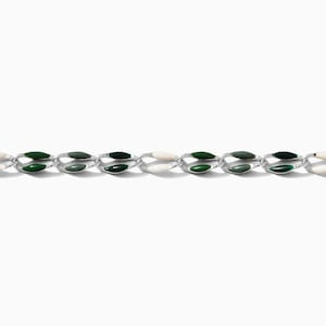 Green multi color chain, multi color chain, permanent jewelry bulk enamel chain, green chain, white, emerald green enamel chain, SP103