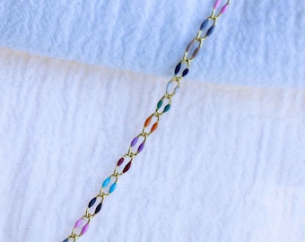 Eras with TTPD inspired enamel chain, colored chain, footage chain, unfinished chain, chain by the foot, permanent jewelry bulk, GP113