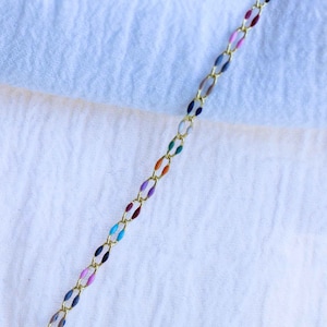 Eras with TTPD inspired enamel chain, colored chain, footage chain, unfinished chain, chain by the foot, permanent jewelry bulk, GP113