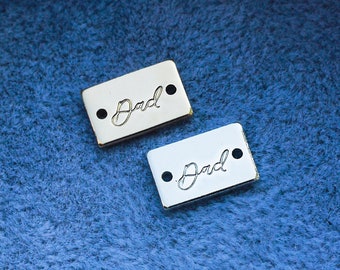 Dad mini stamped connector, gold filled, sterling silver, permanent bracelet connector, SCN508