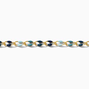 Cadena de esmalte multicolor azul verdoso turquesa, GP115