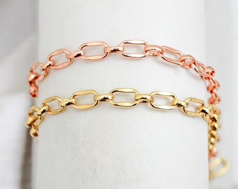 4mm dapped cable chain, 14k gold filled, 14k rose gold filled, spooled chain, bulk wholesale chain, thin gold chain, G94, R94