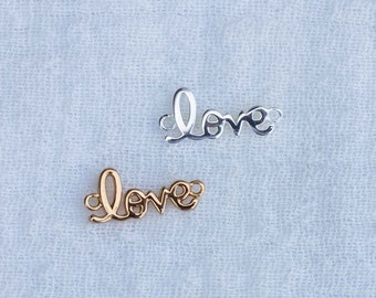 Love connector, sterling silver, gold plated, love bracelet connector, love bracelet, friendship bracelet, permanent jewelry, CN131