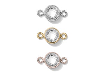 4mm Double Sided Checkerboard Connector, rose gold filled, 4mm clear connector link, bulk clear connectors, permanent jewelry supplies, CN27