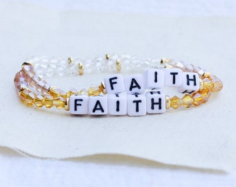 Faith stretch bead bracelet, bulk wholesale faith bracelet, teacher jewelry, faith gift, BR25