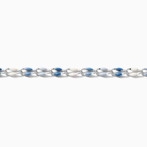 Winter wonderland enamel chain, blue, white, light blue colored chain,  SP133