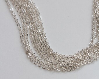 16," 18," or 20" sterling silver cable chain, flat cable necklace chain, cable chain, wholesale necklace chain, bulk necklace chain, NC03