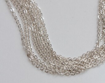 16" or 18" cable chain, sterling silver, flat cable necklace chain, cable chain, wholesale necklace chain, bulk necklace chain, NC03