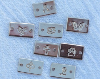 Custom mini stamped connector, gold filled, sterling silver, permanent bracelet connector, SCN508
