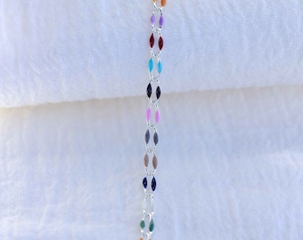 Eras with TTPD inspired enamel chain, colored chain, footage chain, unfinished chain, chain by the foot, permanent jewelry bulk, SP113